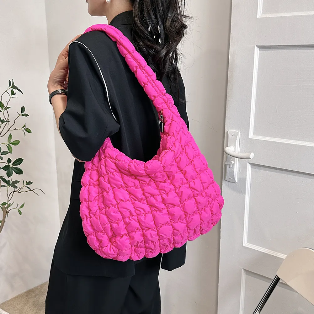 Quilted Padded Crossbody Bag for Women Pleated Bubbles Cloud Shoulder Bags Large Tote Bucket Designer Bag Ruched Handbags 2023