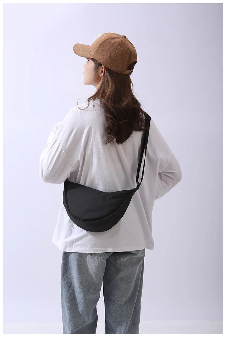 Simple Design Women's Messenger Bag Fashion Ladies Nylon Hobos Small Shoulder Bags Vintage Female Girls Purse Cloth Handbags
