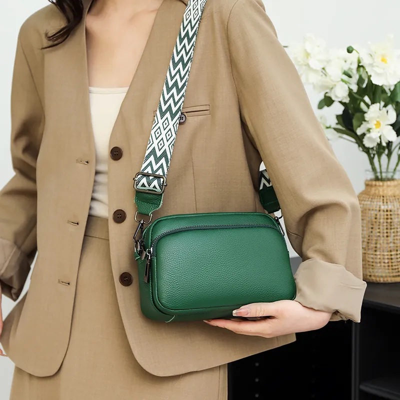 100% Genuine Leather Crossbody Bag For Women Shoulder Bags 2023 Luxury Designer Handbag Female Solid Color Messenger Tote Sac