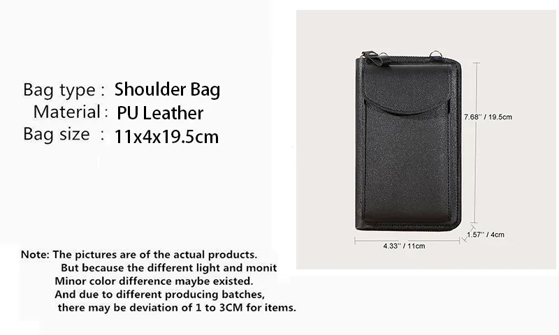 Yogodlns Casual Cellphone Crossbody Bag For Women PU Leather Shoulder Bag Multifuncion Messenger Handbag Flap Lady Pouch Bolsos