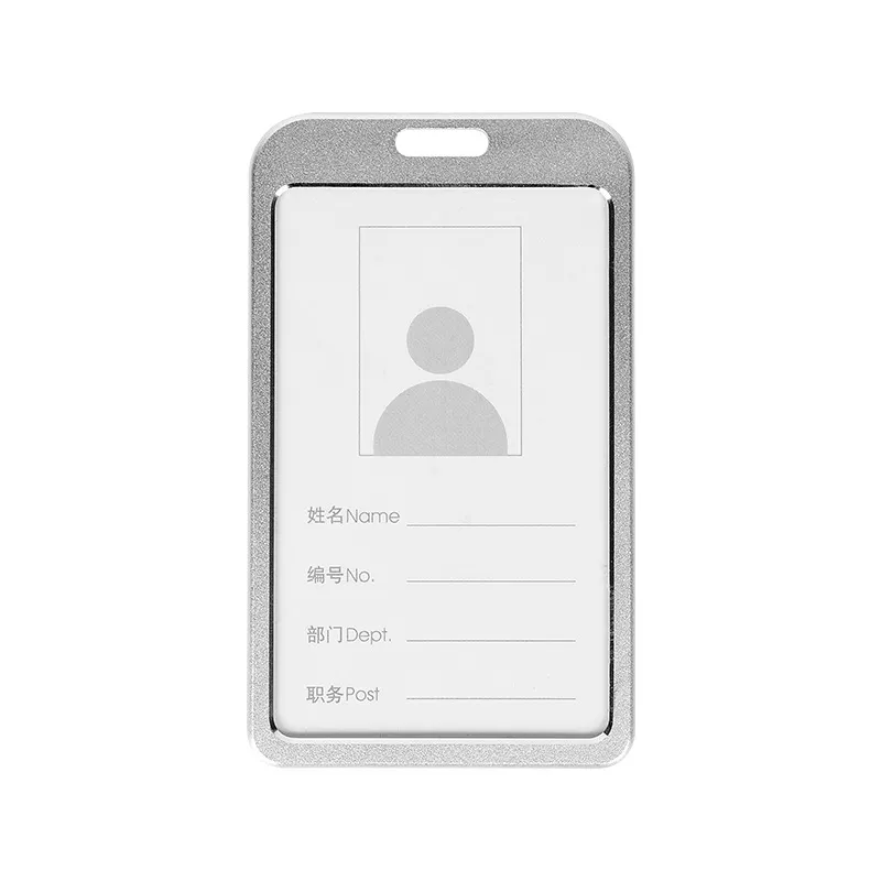 1 Pcs Aluminum Alloy Card Cover Case Bank Business Work Card Holder with ABS Retractable Badge Reel Credit ID Card Badge Bag
