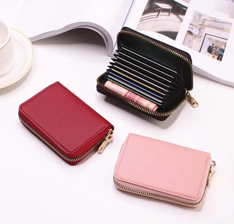 Fashion Purse Large Capacity Multi Lip Small Card Bag New Solid Color Portable Waterproof Cards Pack Coin Bag For Women And Men