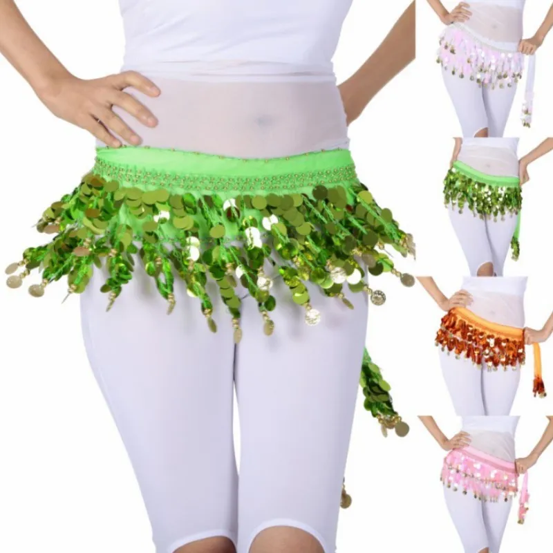 Belly Dance Belt Costumes Sequins Tassel Belly Dance Hip Scarf For Women Belly Dancing Belts Colors Belt