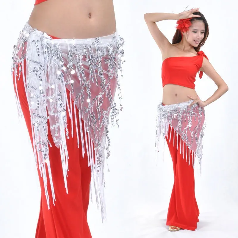 New Style Belly Dance Costumes Sequins Tassel Belly Dance Belts Hip Handkerchief Belts For Women