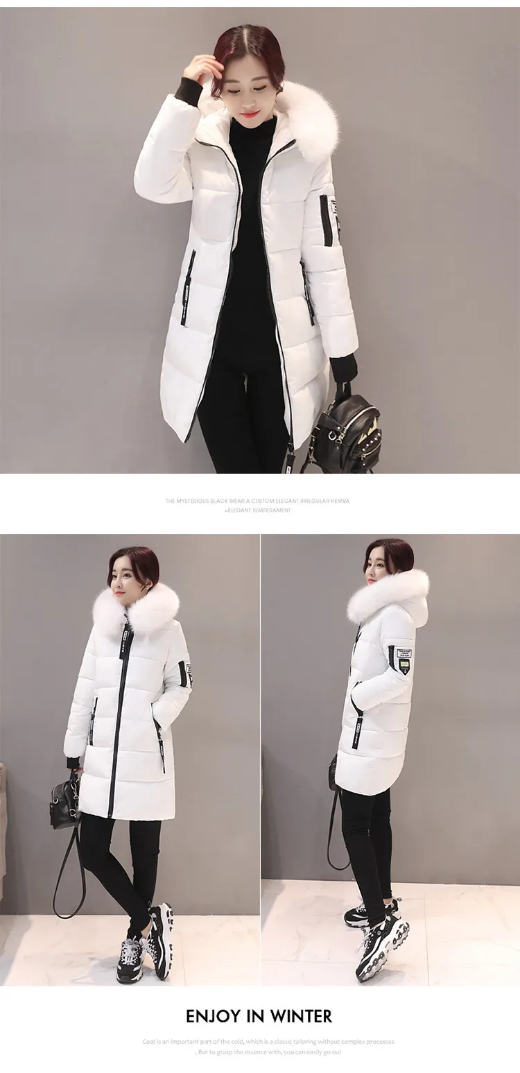 Parka Women 2023 Winter Coats Long Cotton Casual Fur Hooded Jackets Women Thick Warm Winter Parkas Female Overcoat Coat