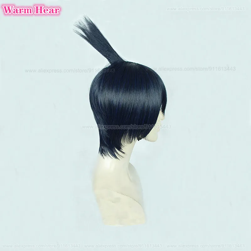 Anime Chainsaw Man Hayakawa Aki Cosplay Wig Short Blue Black Cosplay Hair Heat Resistant Hair Halloween Party Wigs + Wig Cap