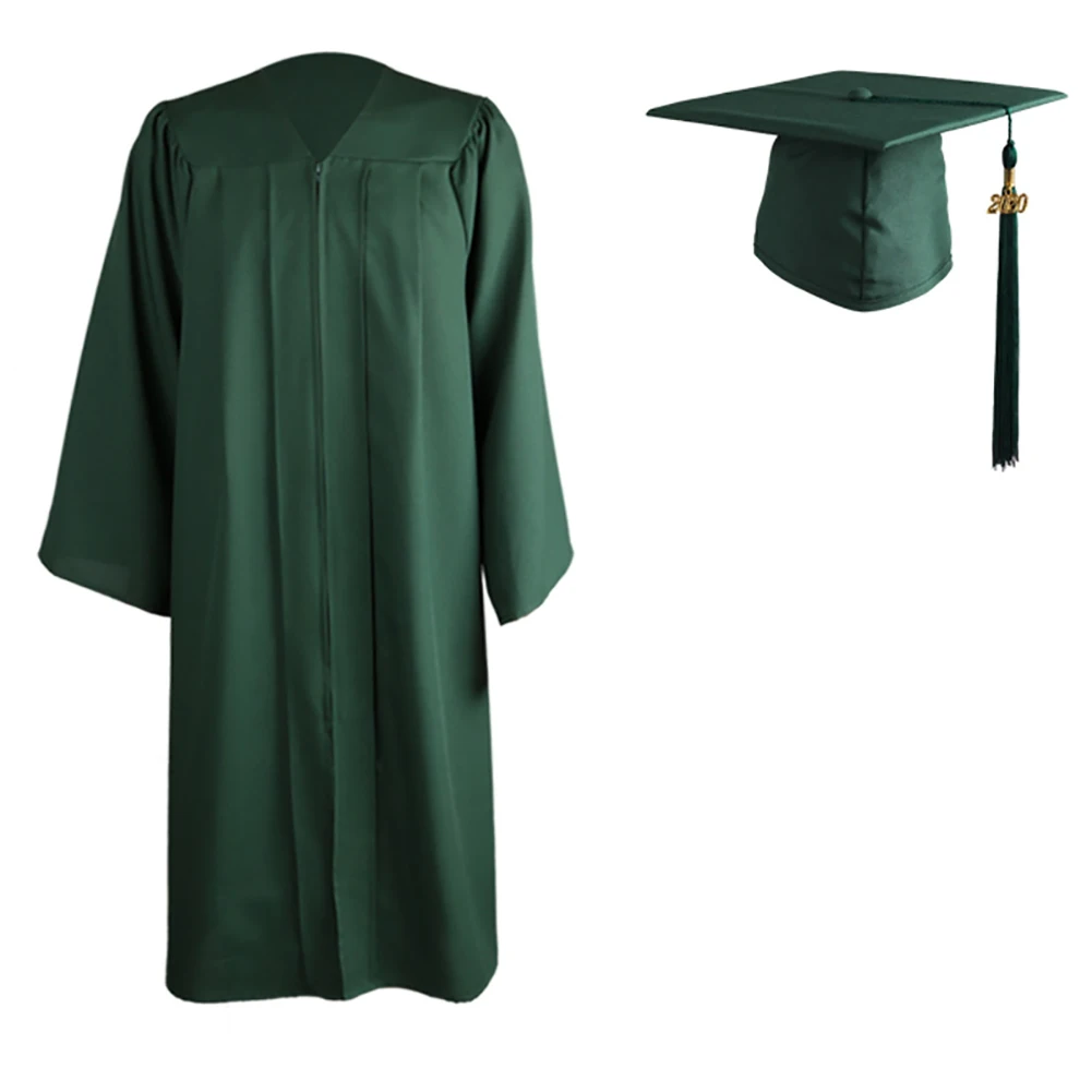 2023 Adult  Graduation Gown Long Sleeve University Academic DresS Zip Closure Oversize Graduation Gown Robe Mortarboard Cap