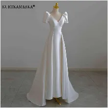 Luxury French White Satin Wedding Trailing Maxi Dresses for Bride Elegant Long Prom Evening Guest Cocktail Party Women Dress