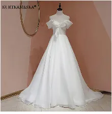 Luxury French White Satin Wedding Trailing Maxi Dresses for Bride Elegant Long Prom Evening Guest Cocktail Party Women Dress