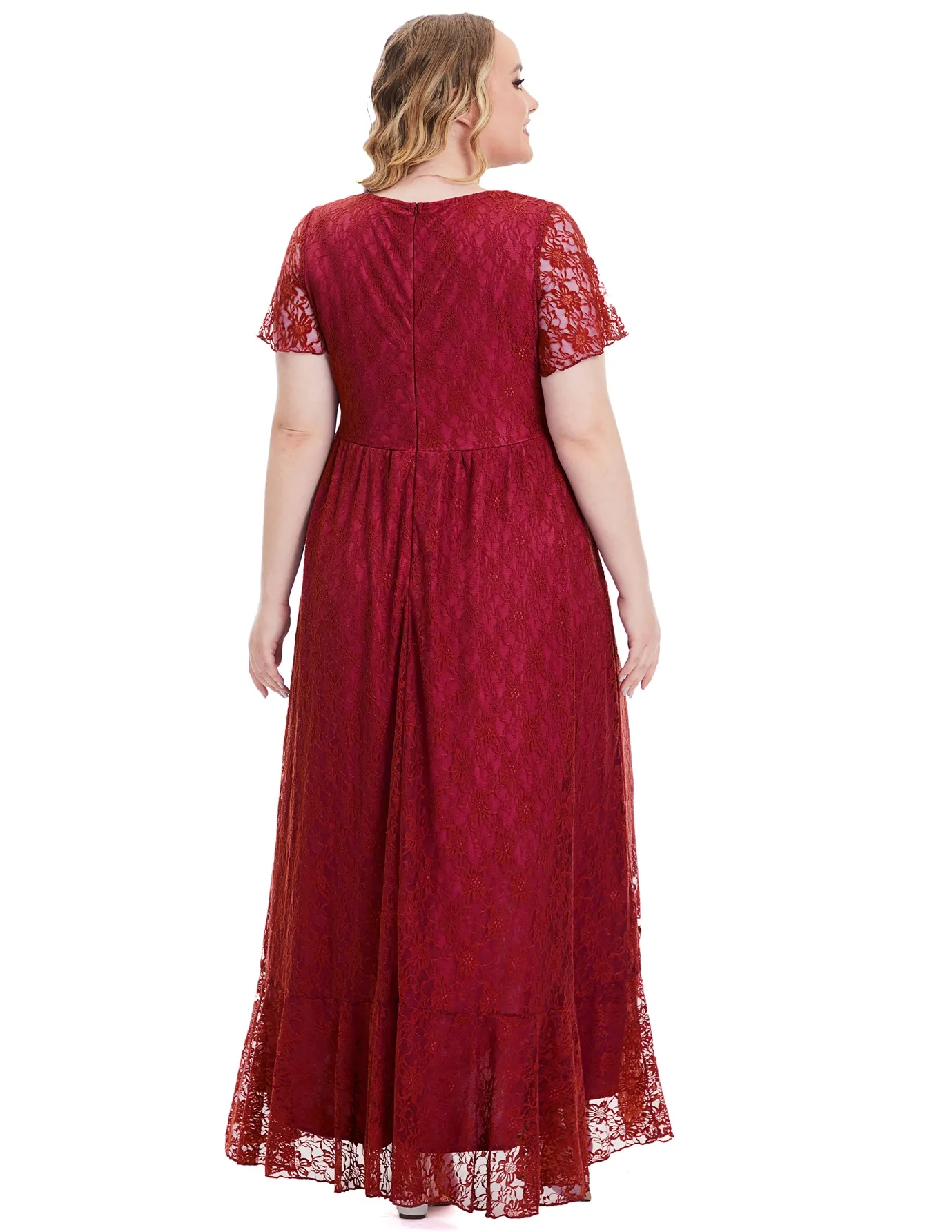 Plus Size High Quality Elegant Evening Party Wedding Lace Dresses For Women