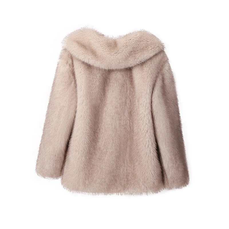 Luxury Brand Fashion Gradient Animal Color Faux Fur Coat Jacket Women 2023 Winter Loose Oversized Long Fluffy Overcoat Outerwear