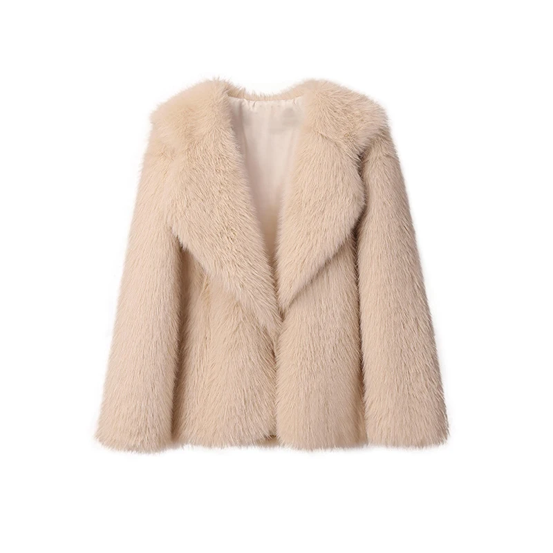 Luxury Brand Fashion Gradient Animal Color Faux Fur Coat Jacket Women 2023 Winter Loose Oversized Long Fluffy Overcoat Outerwear