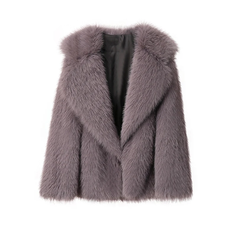 gray fur coat