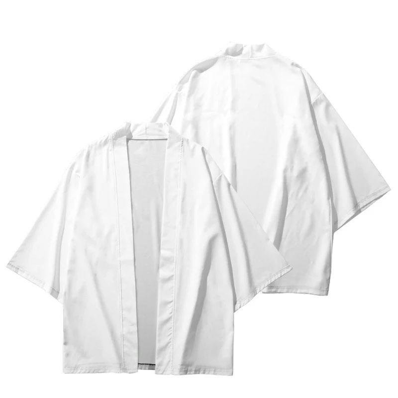 Kimono Men Cloak Kimono Para Hombre Black Coat White Cloak Beach Shirt Summer Haori Men Unisex Samurai Clothing Japanese Men