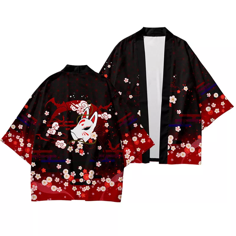 Japanese Traditional Clothing Astronaut Print Kimono Pants Men Retro Yukata Asian Fashion Tang Suit Harajuku Hanfu Yukata Jacket