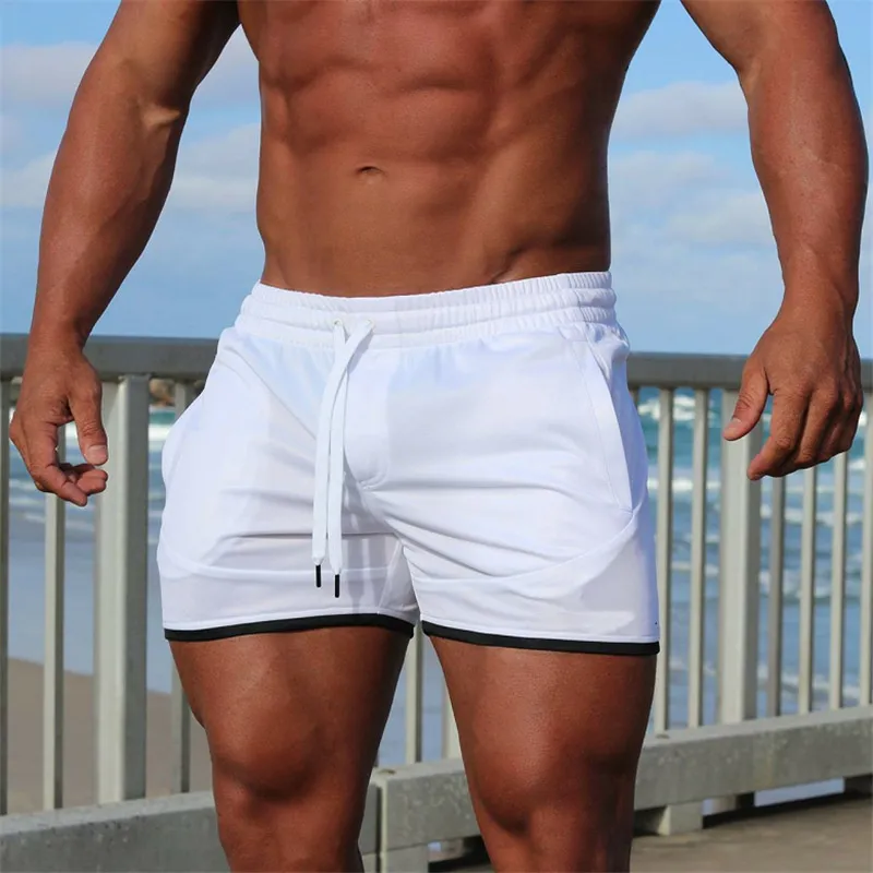 Men Shorts Fitness beach Sports Shorts Men Summer Gyms Workout Male Breathable Mesh Quick Dry Sportswear Jogger Short Pants men